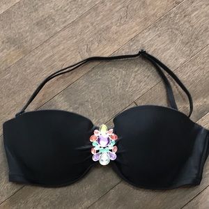 Victoria’s Secret Bejeweled Bandeau Push-up black